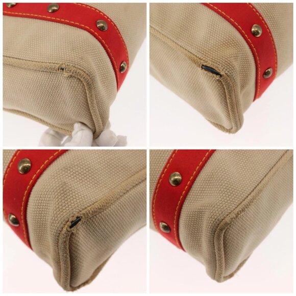 LOUIS VUITTON Antigua Cabas MM Tote Bag Beige Red M40035 LV Auth bs30019 - Picture 15 of 16
